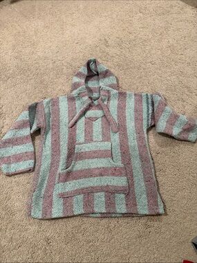 Striped Baja Hoodie in Mint and Mauve